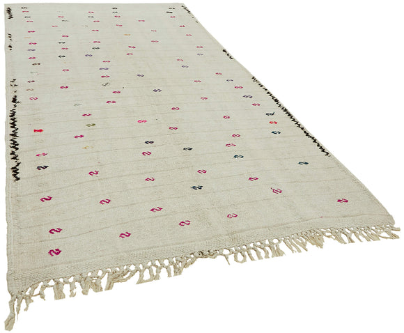 6x10 White Hemp Kilim Rug - 44878