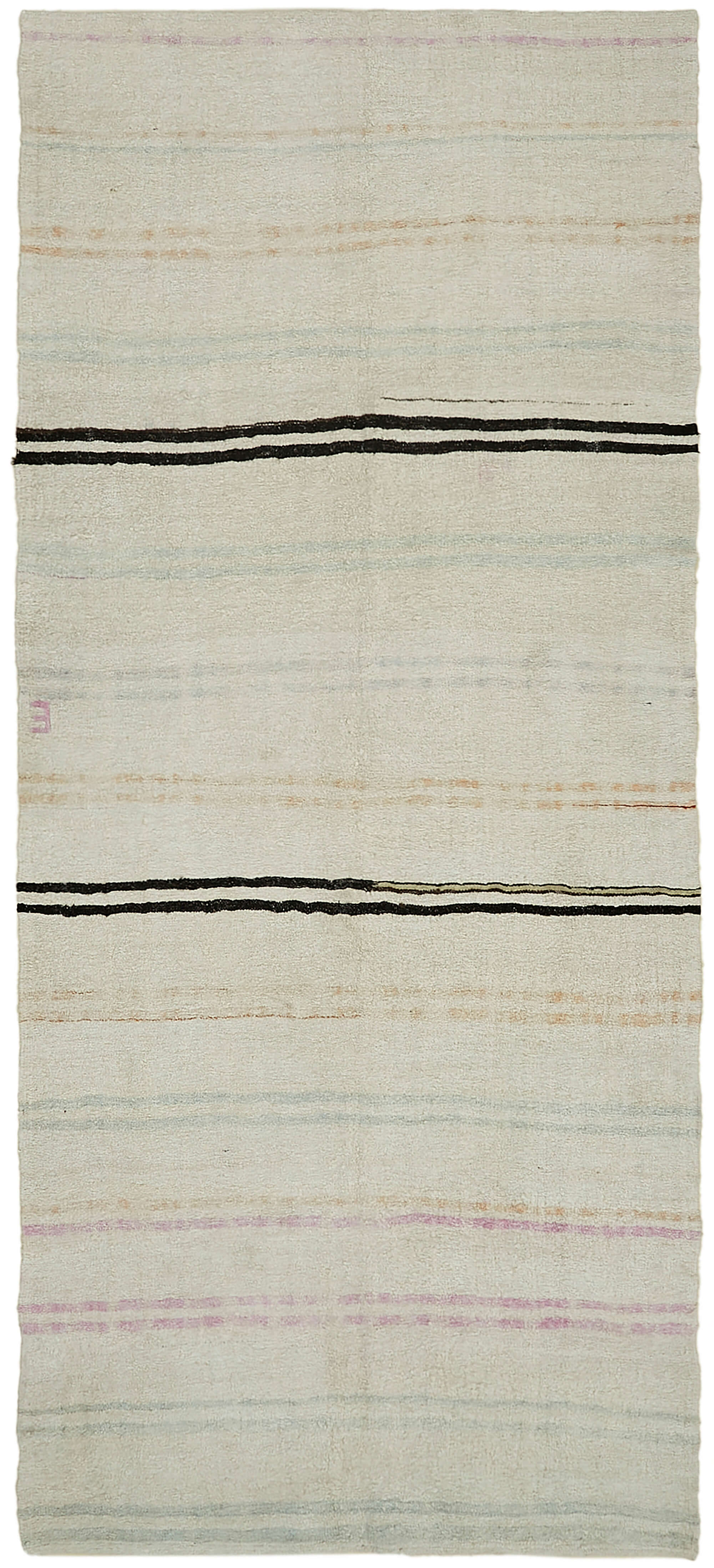 5x12 White Hemp Kilim Rug - 44879