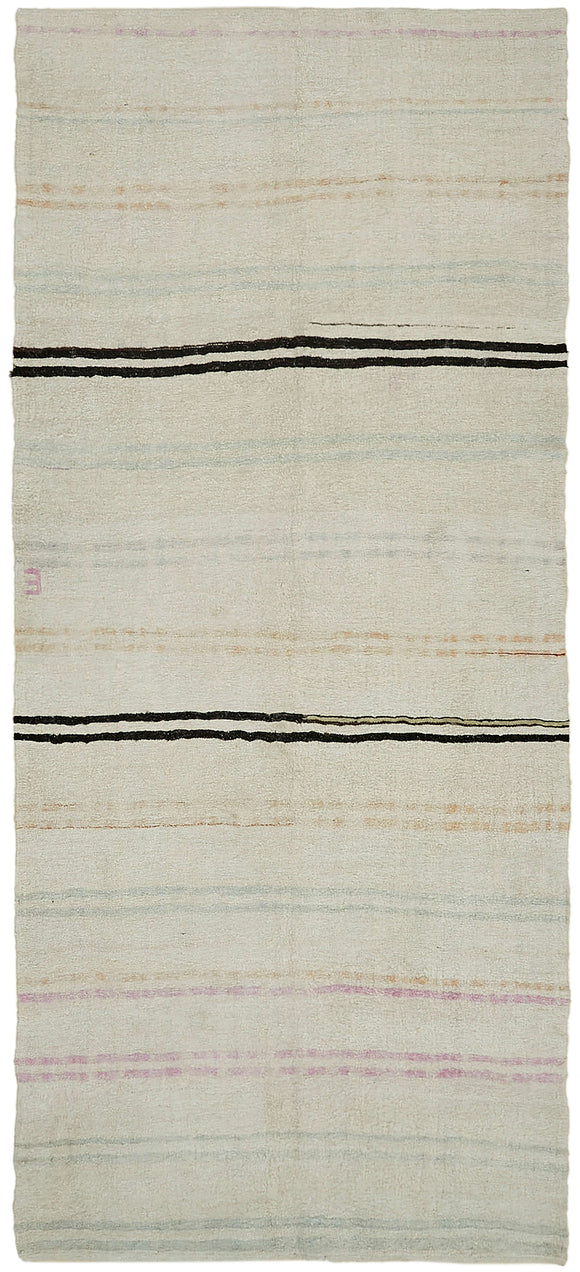5x12 White Hemp Kilim Rug - 44879