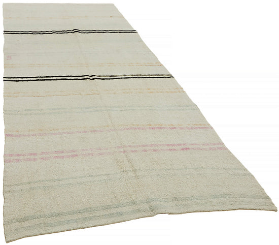 5x12 White Hemp Kilim Rug - 44879