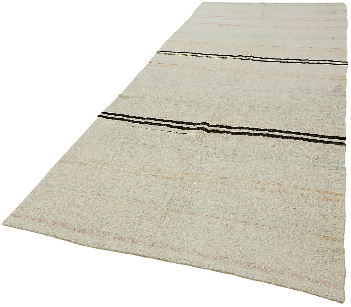 5x12 White Hemp Kilim Rug - 44879