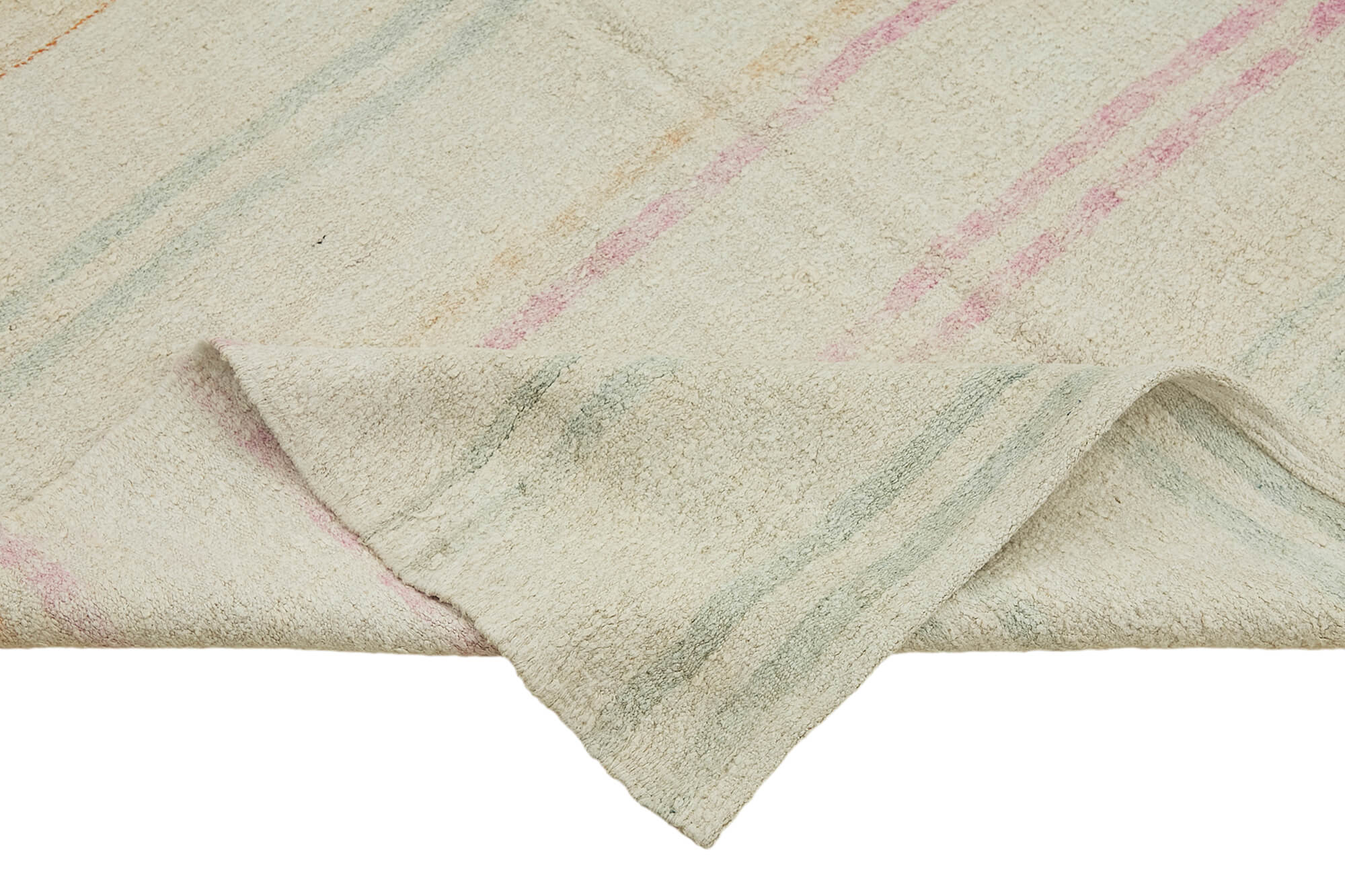 5x12 White Hemp Kilim Rug - 44879