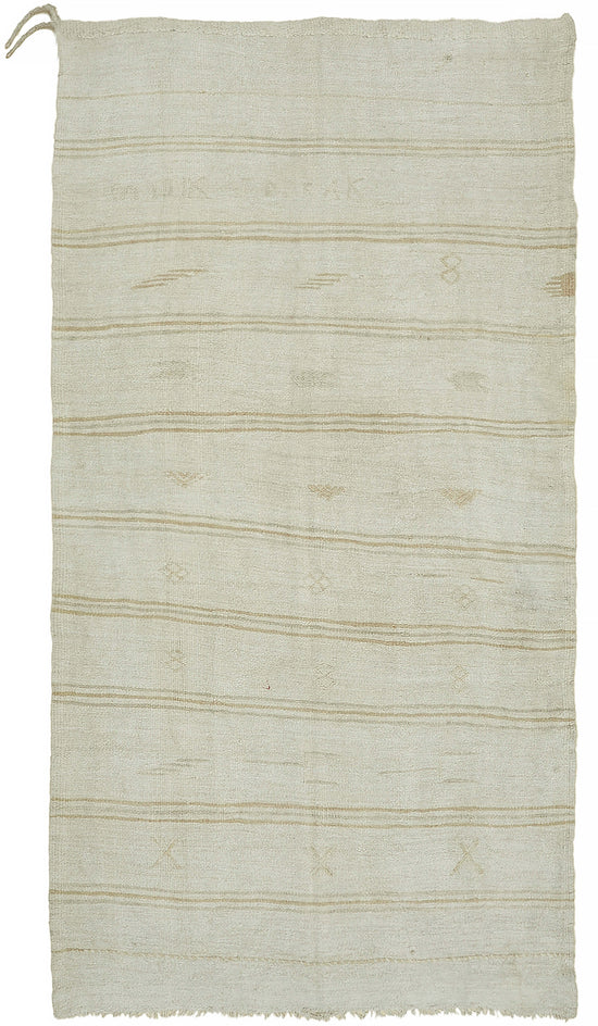 6x10 White Hemp Kilim Rug - 44880