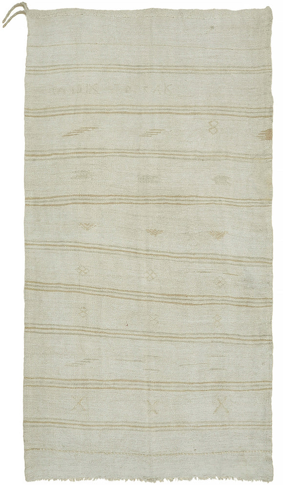 6x10 White Hemp Kilim Rug - 44880