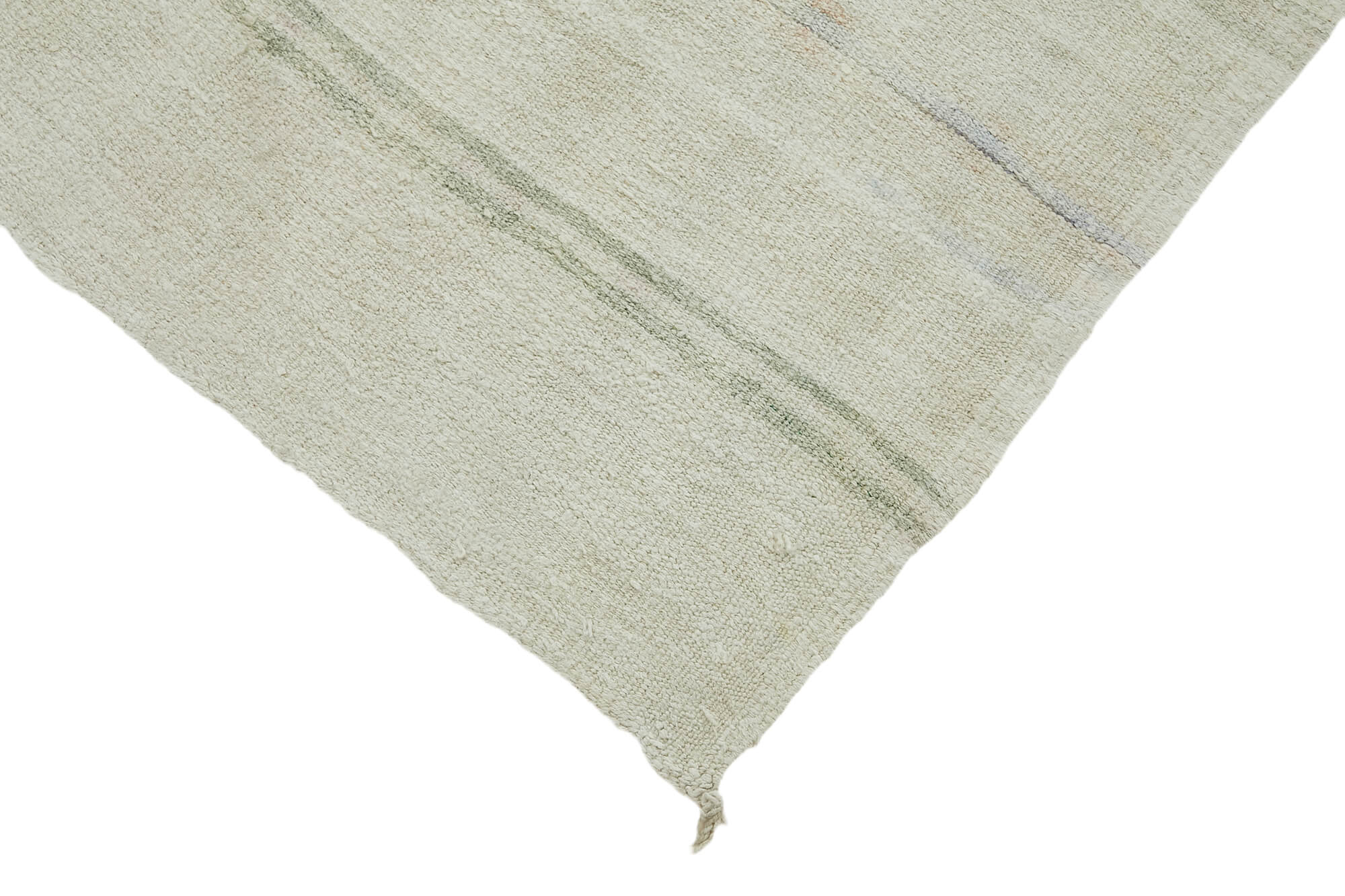 Hemp flatweave kilim rug with natural low-profile woven construction