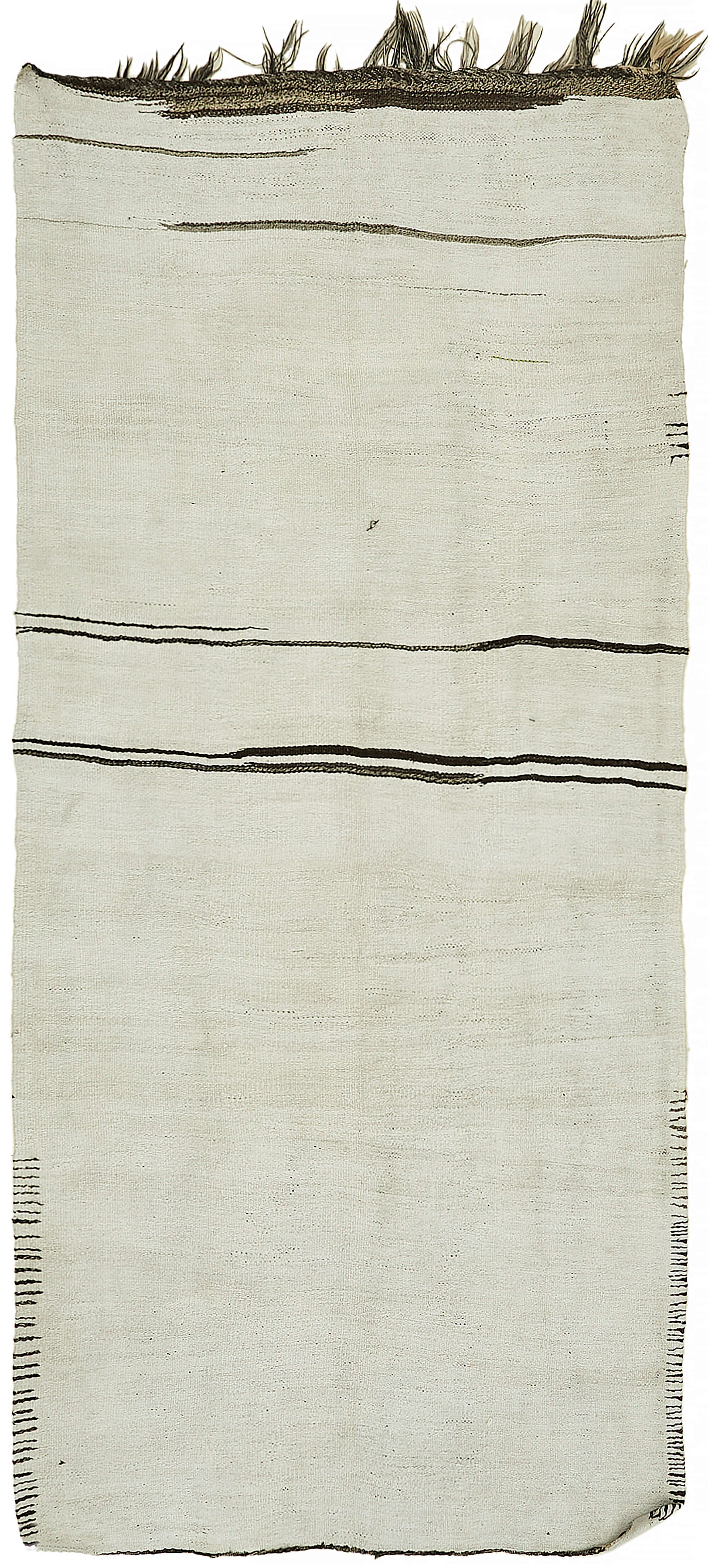 5x12 White Hemp Kilim Rug - 44884