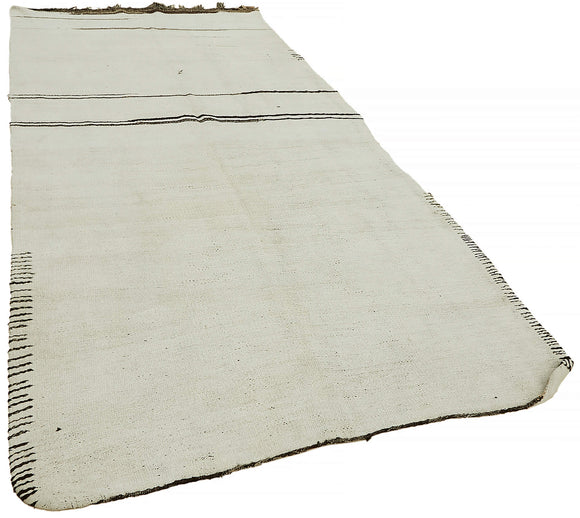 5x12 White Hemp Kilim Rug - 44884