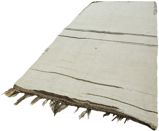 5x12 White Hemp Kilim Rug - 44884