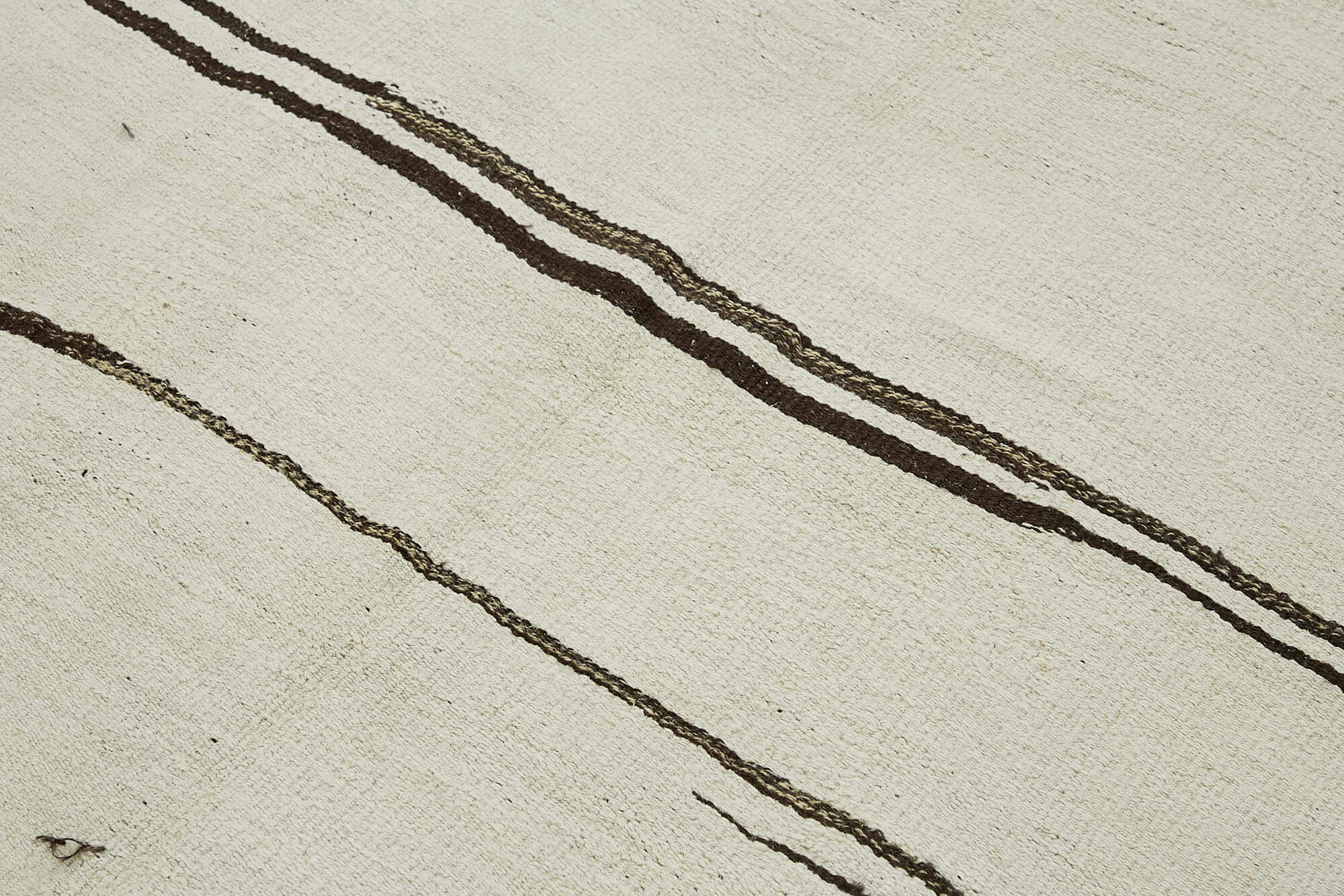 5x12 White Hemp Kilim Rug - 44884