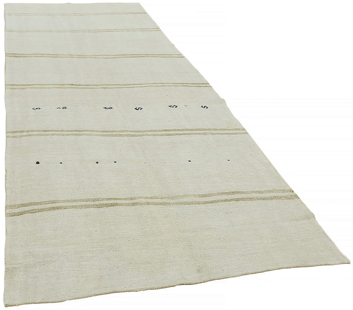 5x12 White Hemp Kilim Rug - 44885