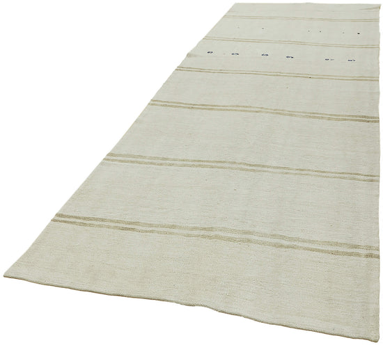 5x12 White Hemp Kilim Rug - 44885