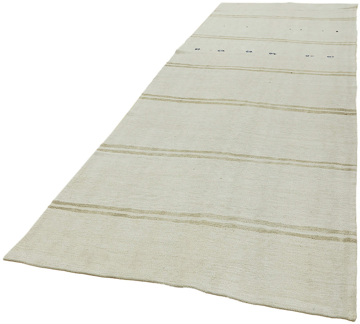 5x12 White Hemp Kilim Rug - 44885