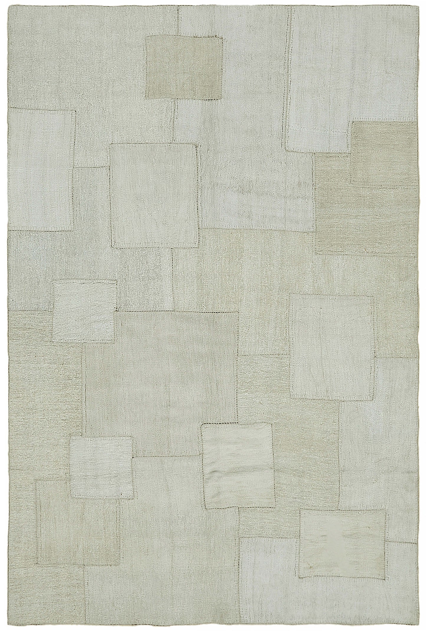 7x10 White Hemp Kilim Rug - 44887