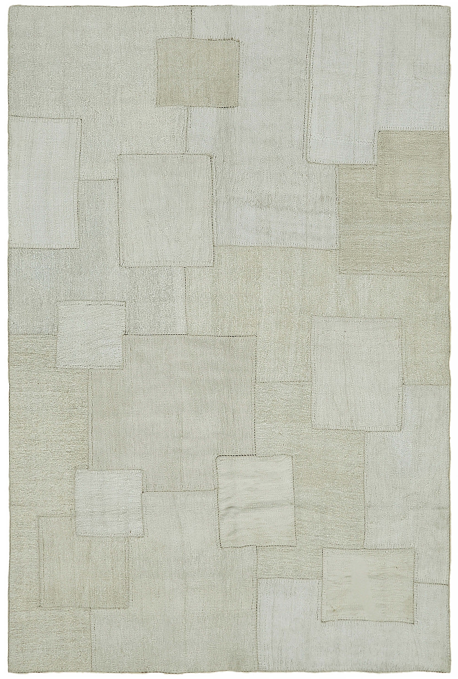 7x10 White Hemp Kilim Rug - 44887