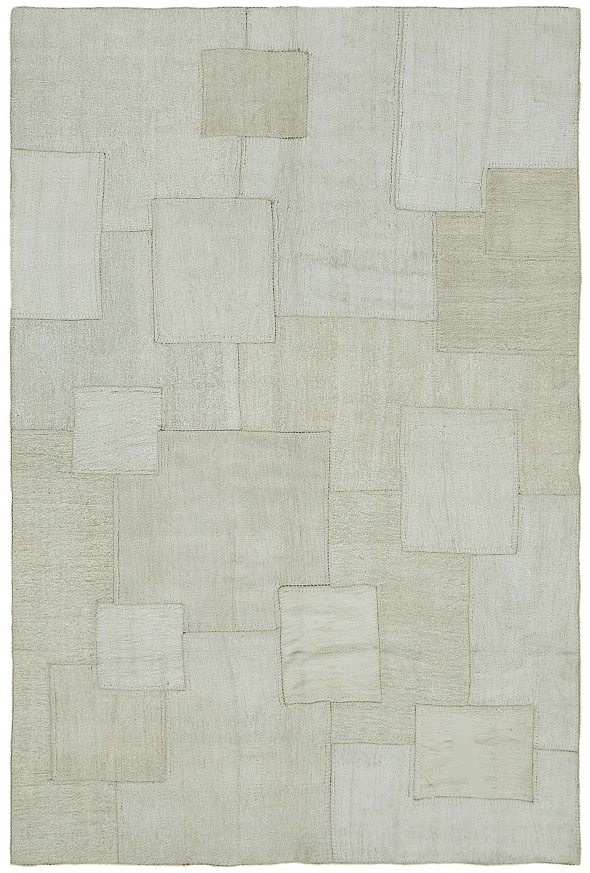7x10 White Hemp Kilim Rug - 44887