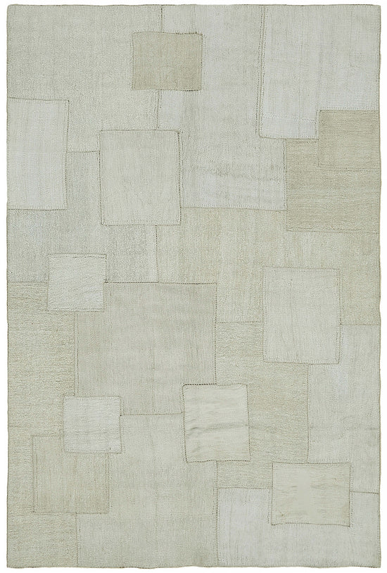 7x10 White Hemp Kilim Rug - 44887