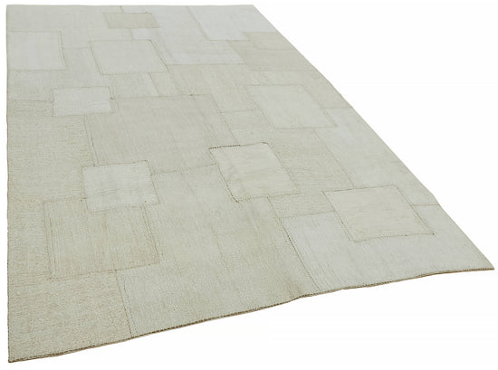 7x10 White Hemp Kilim Rug - 44887