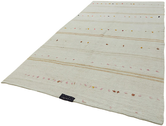 6x12 White Hemp Kilim Rug - 44889