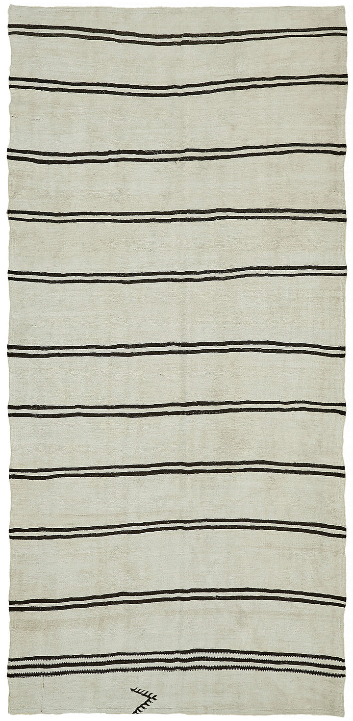 6x12 Beige Hemp Kilim Rug - 44895