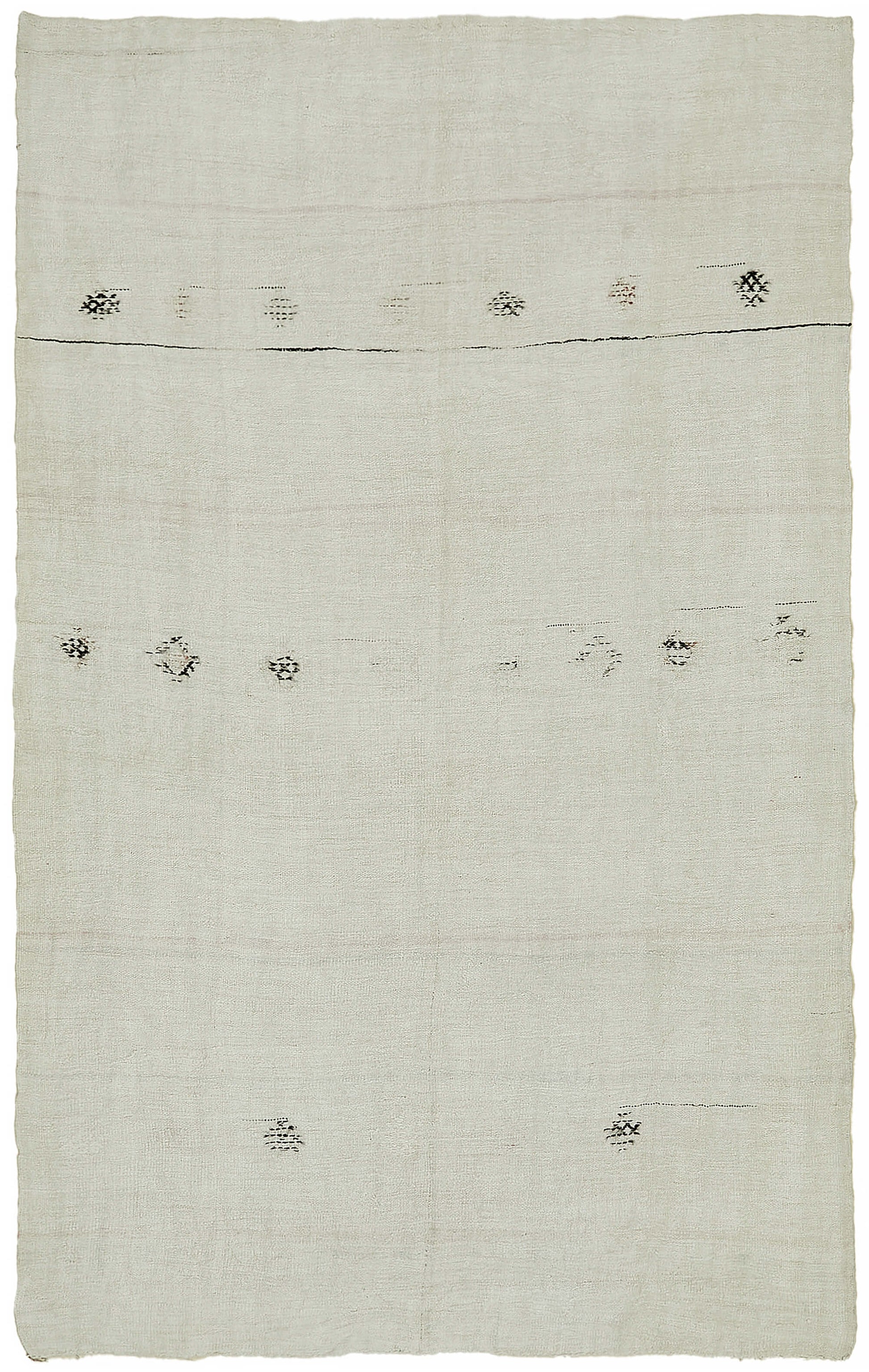 7x10 Beige Hemp Kilim Rug - 44896