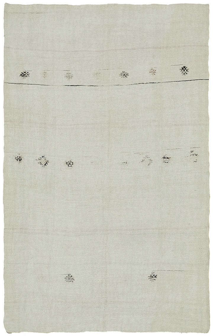 7x10 Beige Hemp Kilim Rug - 44896