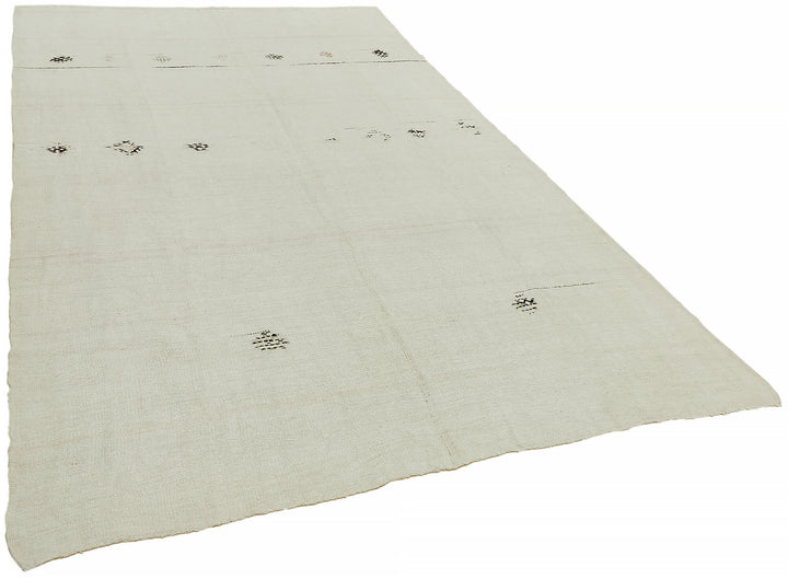 7x10 Beige Hemp Kilim Rug - 44896