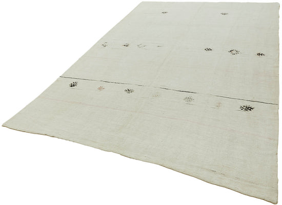7x10 Beige Hemp Kilim Rug - 44896