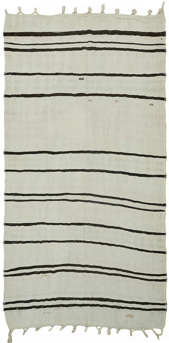 6x11 White Hemp Kilim Rug - 44898