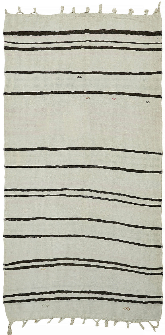 6x11 White Hemp Kilim Rug - 44898