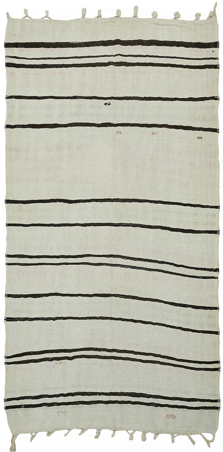 6x11 White Hemp Kilim Rug - 44898