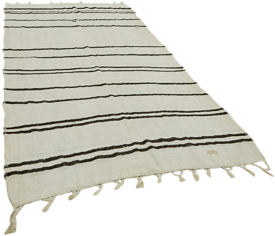 6x11 White Hemp Kilim Rug - 44898