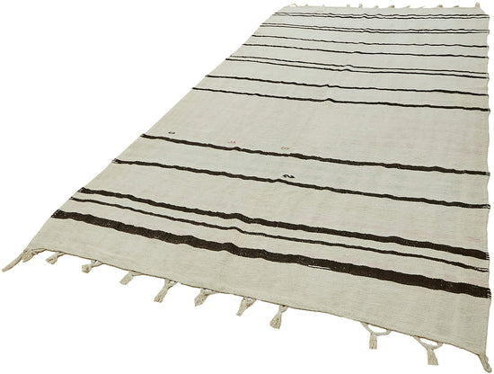 6x11 White Hemp Kilim Rug - 44898