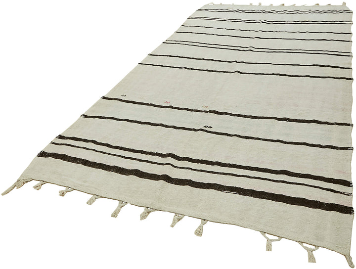 6x11 White Hemp Kilim Rug - 44898
