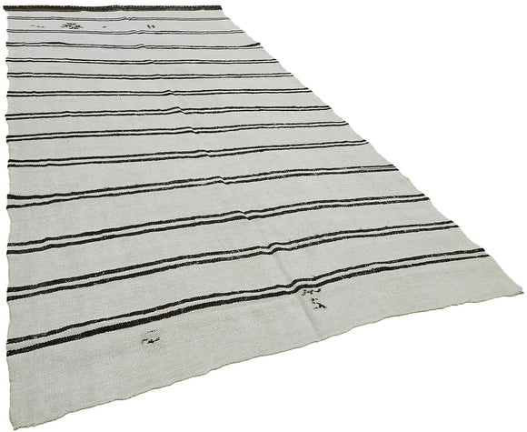 6x12 White Hemp Kilim Rug - 44902