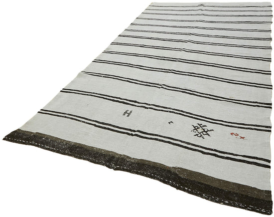 6x12 White Hemp Kilim Rug - 44902