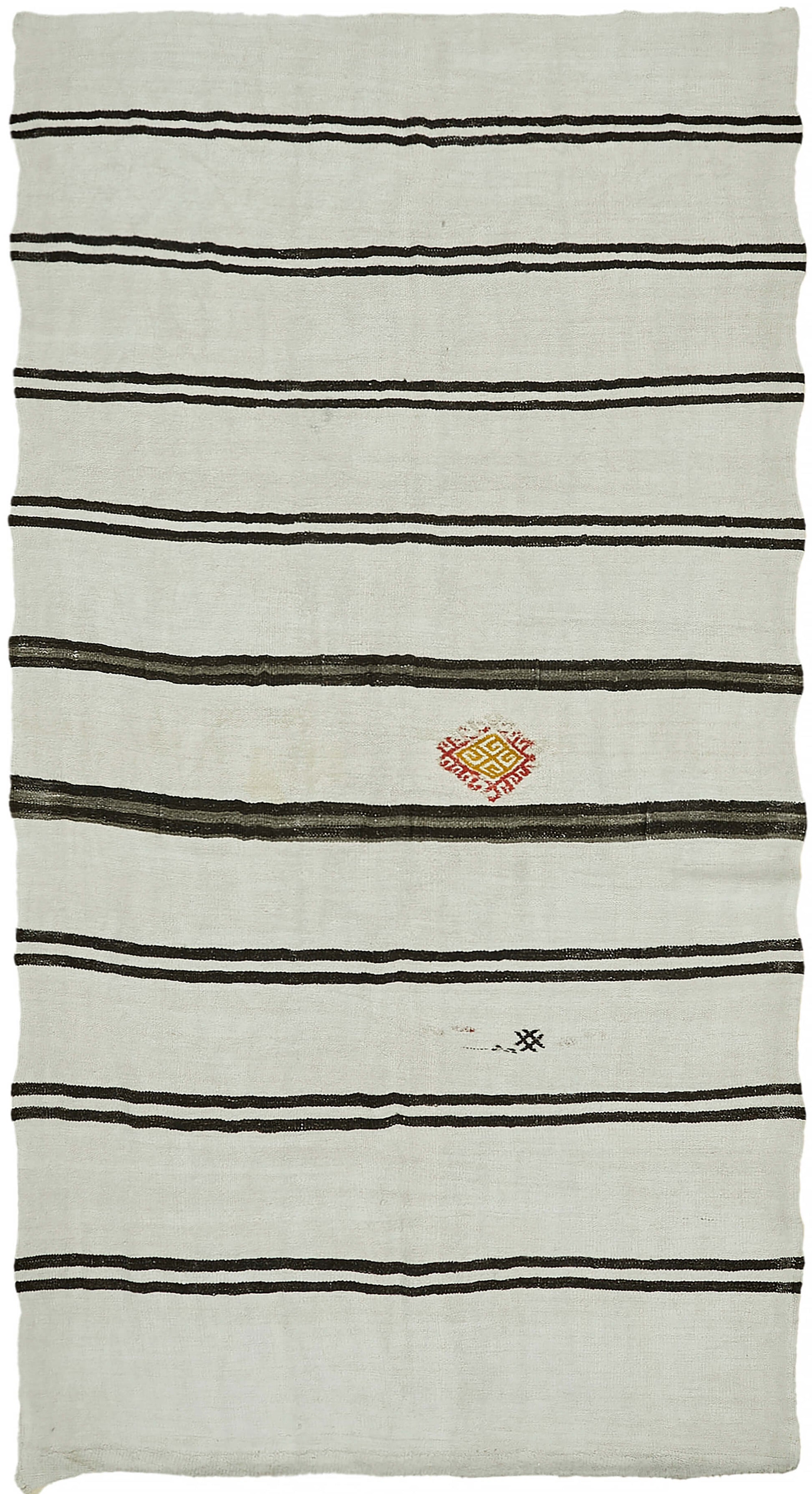 7x12 White Hemp Kilim Rug - 44909