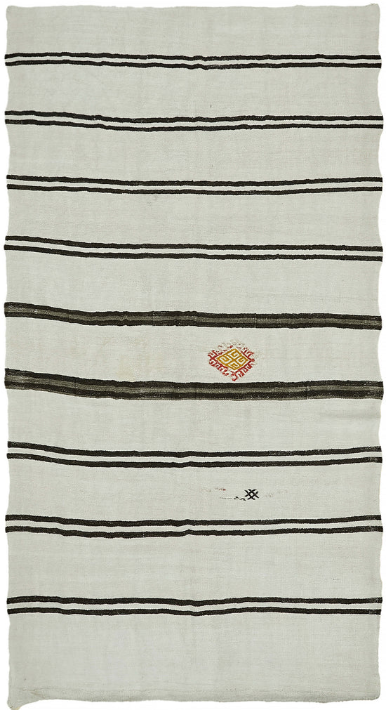 7x12 White Hemp Kilim Rug - 44909