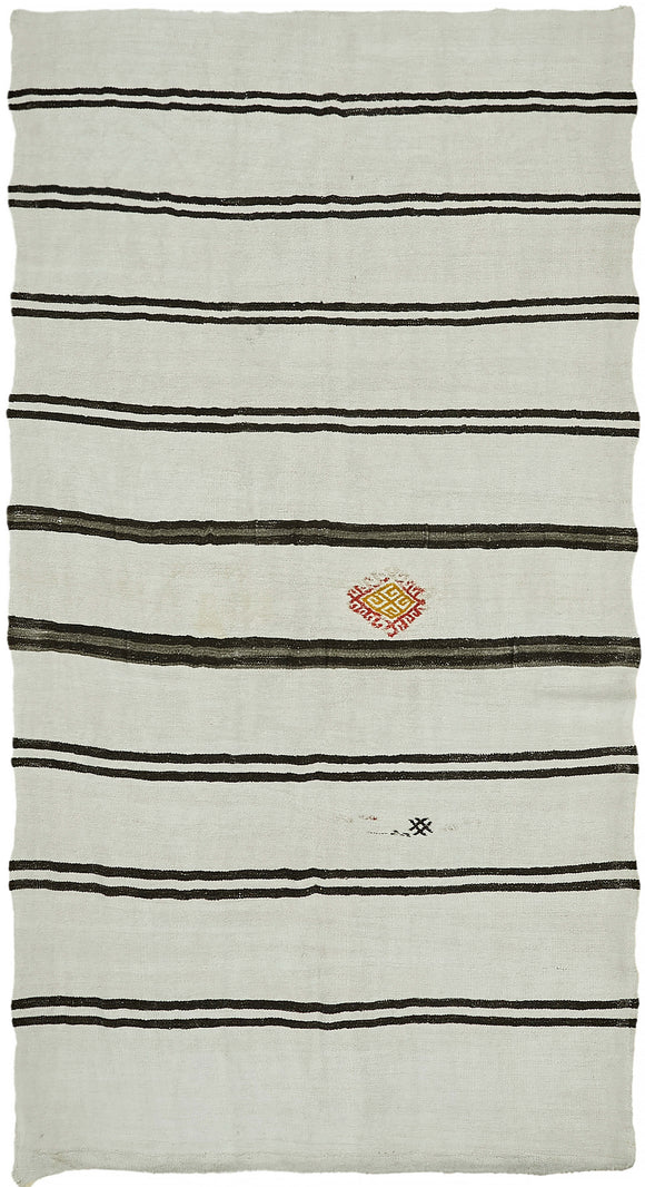 7x12 White Hemp Kilim Rug - 44909