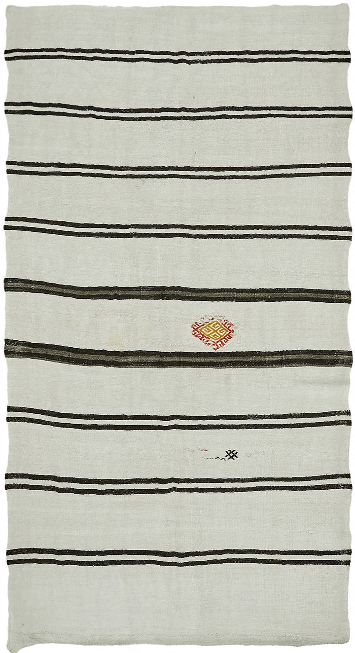 7x12 White Hemp Kilim Rug - 44909