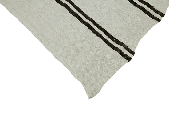 7x12 White Hemp Kilim Rug - 44909