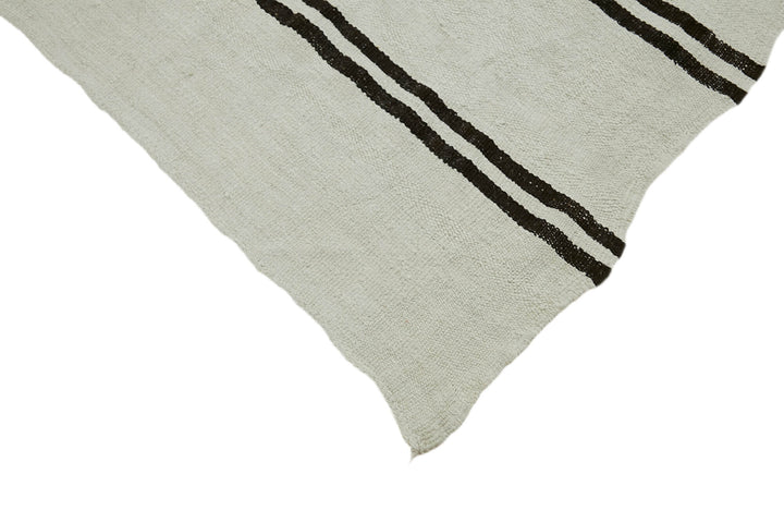 7x12 White Hemp Kilim Rug - 44909