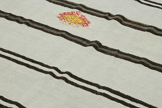7x12 White Hemp Kilim Rug - 44909
