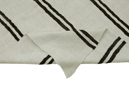 7x12 White Hemp Kilim Rug - 44909