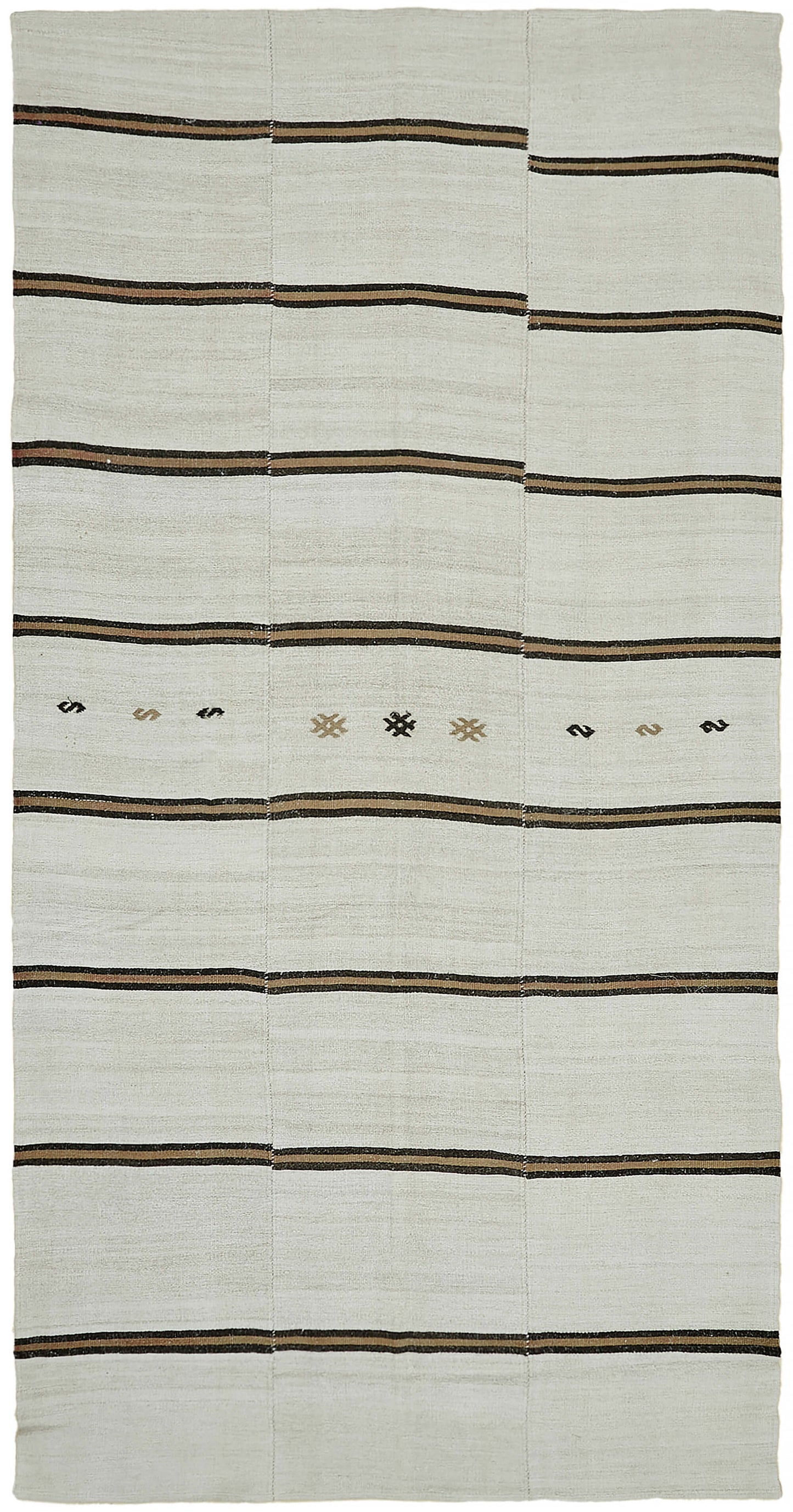 7x13 White Hemp Kilim Rug - 44911