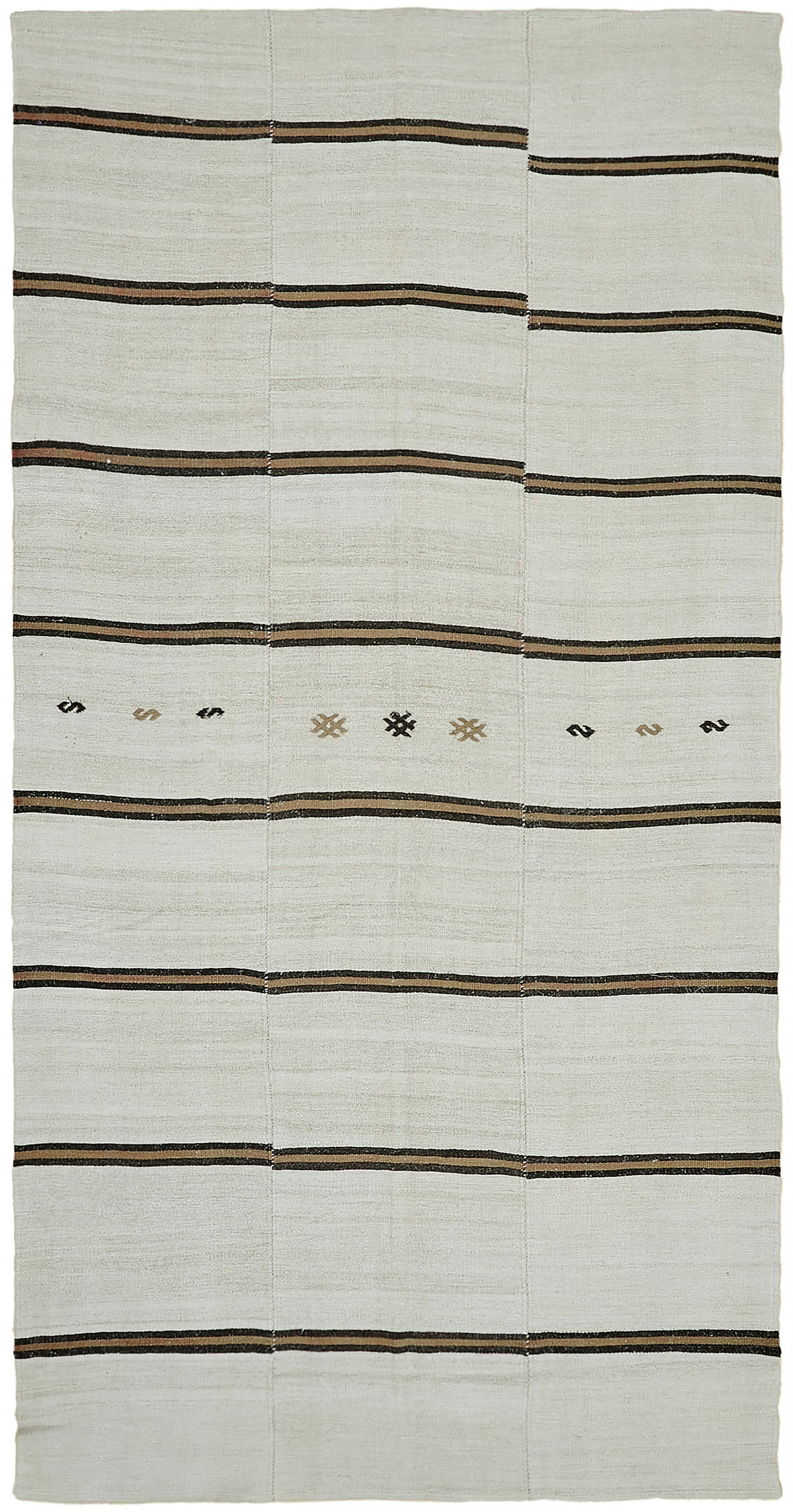 7x13 White Hemp Kilim Rug - 44911
