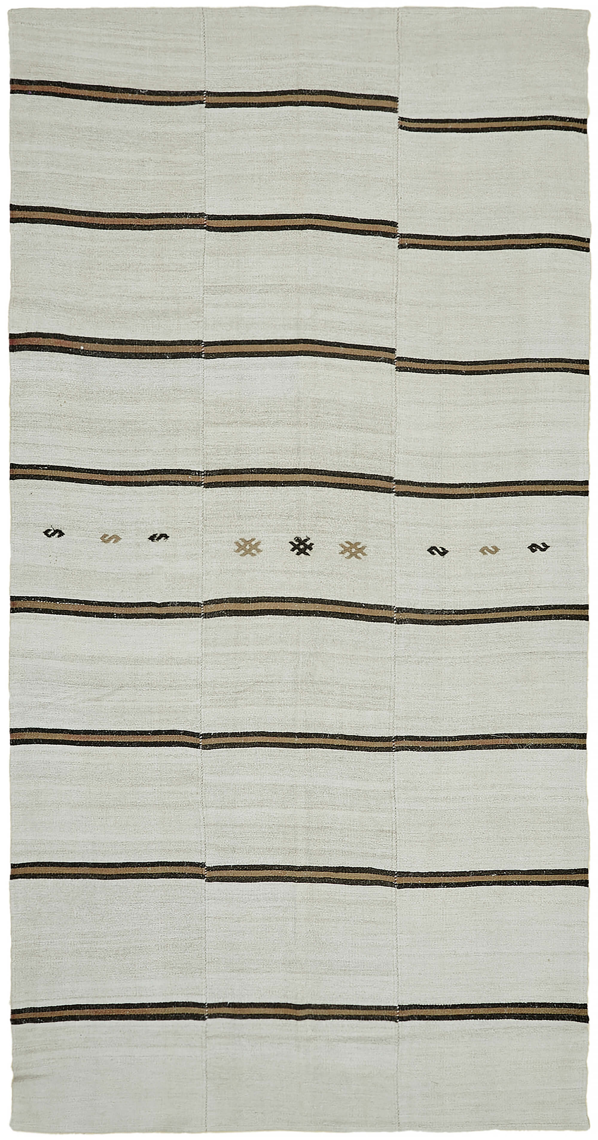 7x13 White Hemp Kilim Rug - 44911