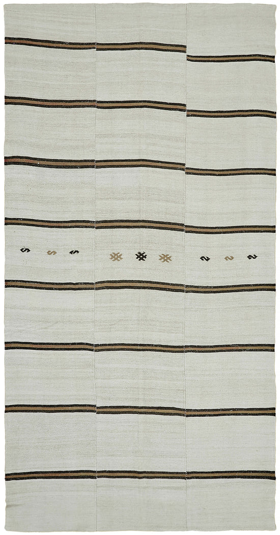 7x13 White Hemp Kilim Rug - 44911