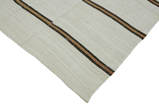 7x13 White Hemp Kilim Rug - 44911