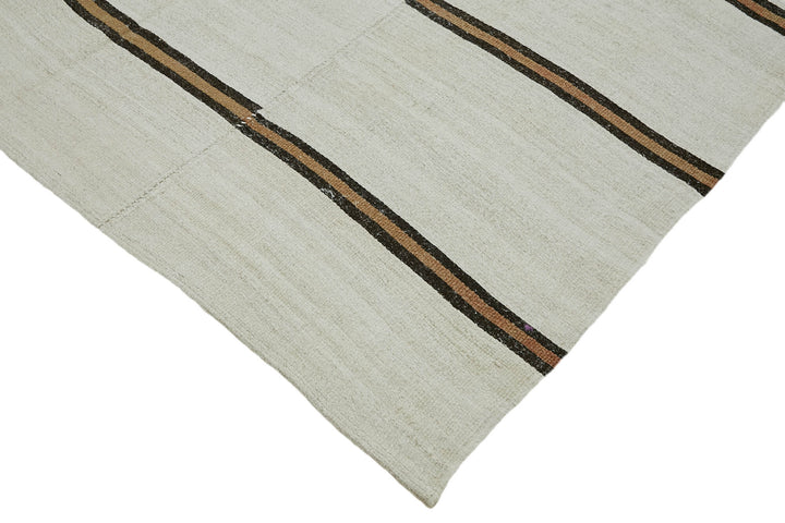 7x13 White Hemp Kilim Rug - 44911
