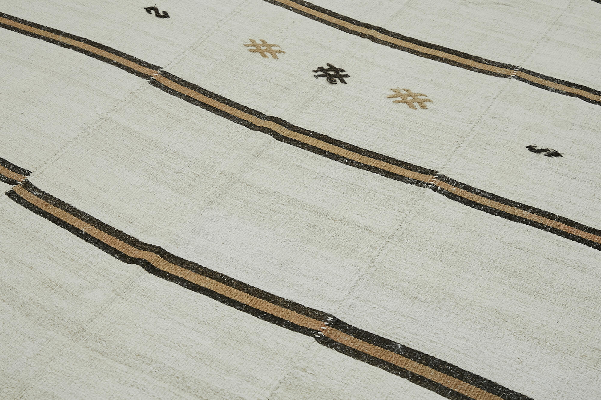 7x13 White Hemp Kilim Rug - 44911